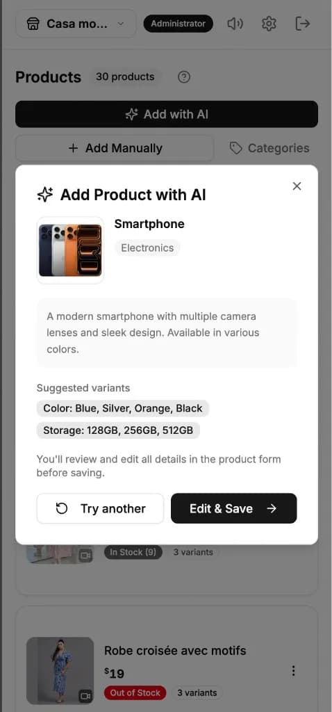 AI product listing assistant