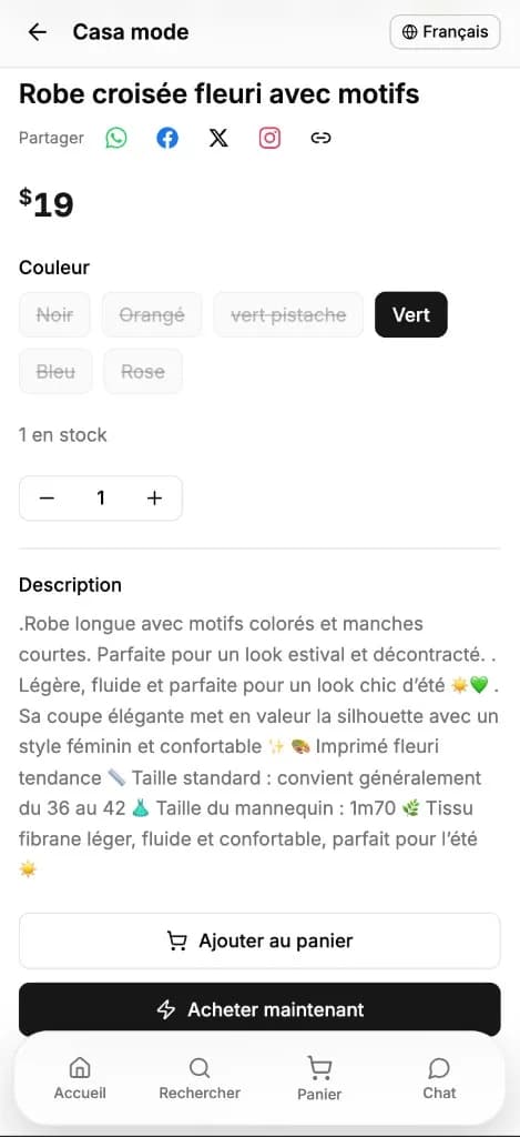 Multilingual storefront